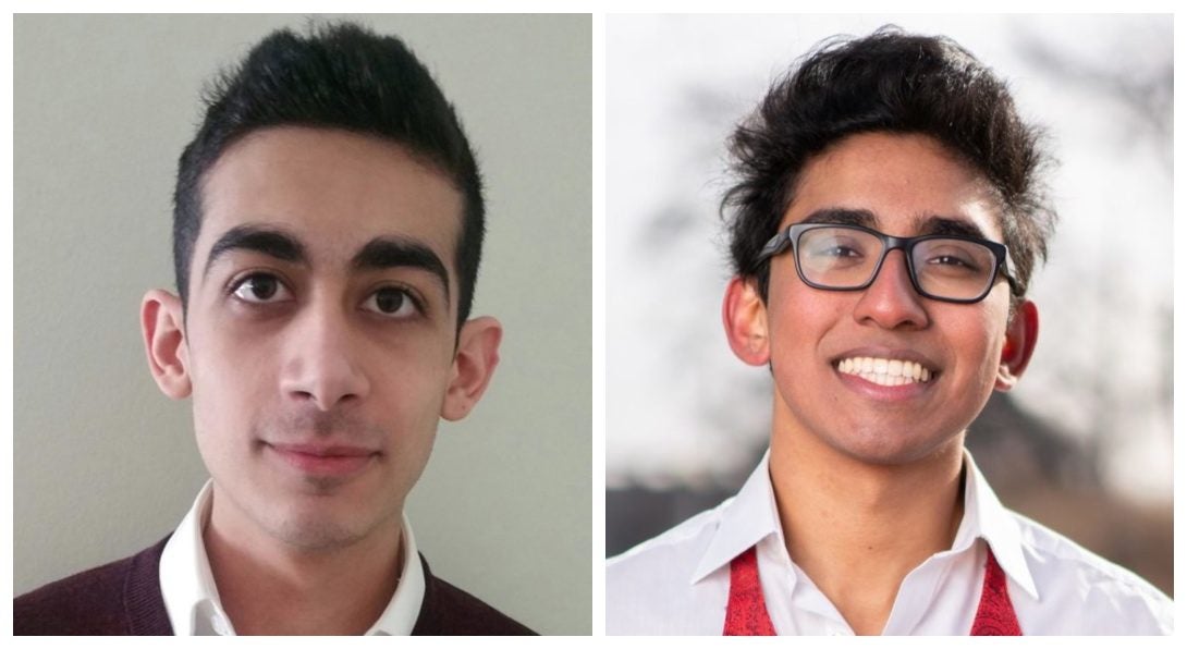 Anis Barmada (left) and Wasan Kumar, recipients of the Goldwater Scholarship